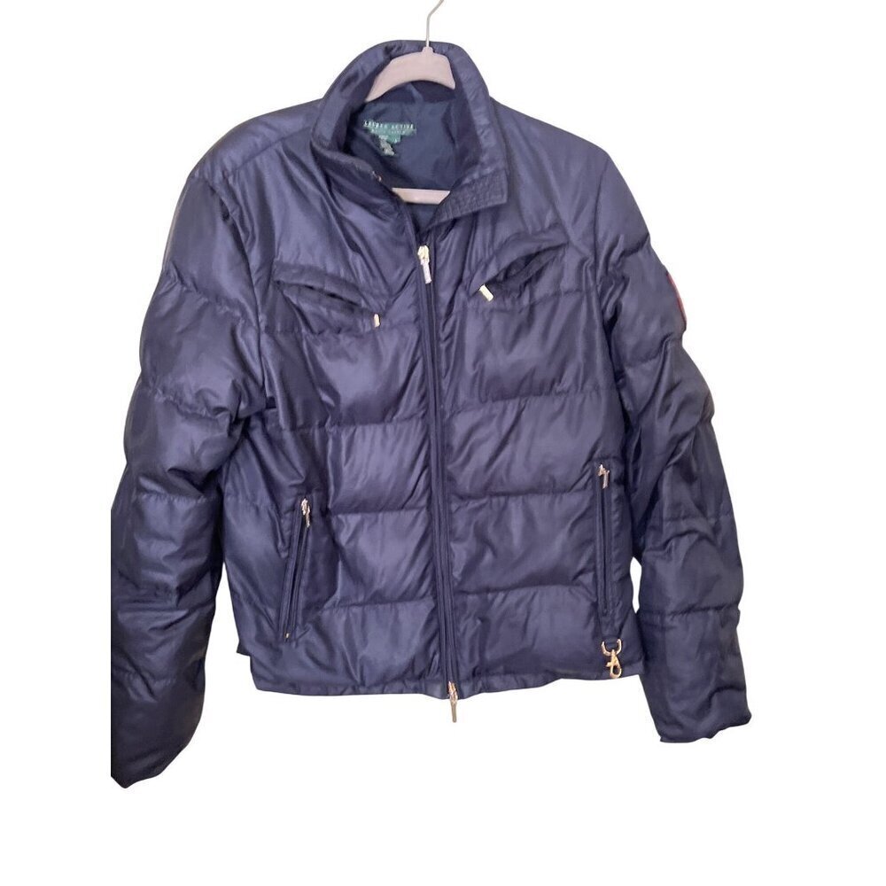 Lauren Ralph Lauren Active Navy‎ Down Puffer Jacket Large Outdoors Gorpcore